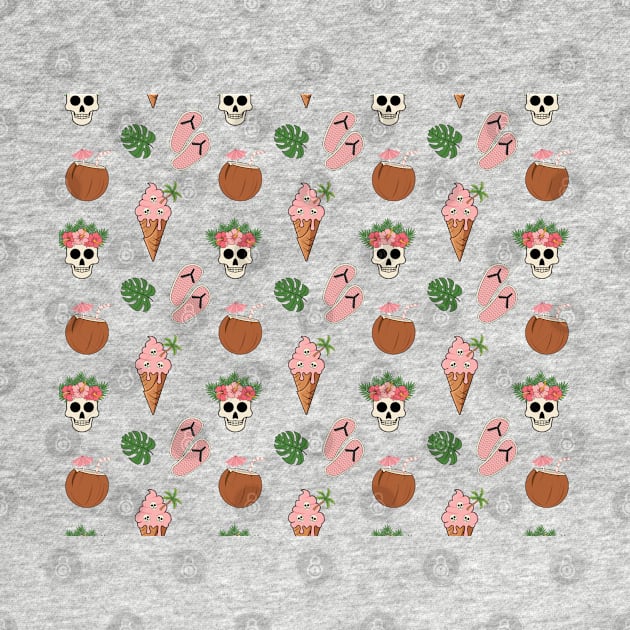 Ice Cream Summer Skulls Pattern by kolakiss